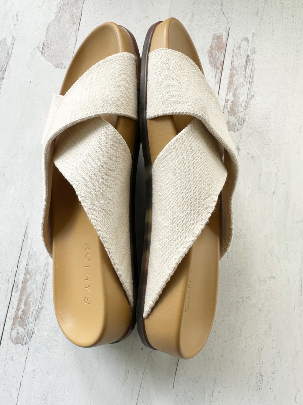 Rothy's Cream Cross-Strap Slide Sandals - Picture 5 of 9
